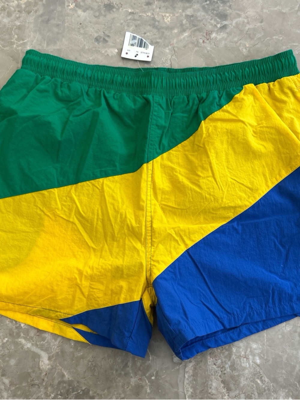 Vintage 90s Salty Dog NWT Swim Trunks 4” Inseam Colorblock L